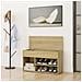 Panca Portascarpe Rovere Sonoma 103x30x54,5 cm in Truciolato - Foto miniatura 3