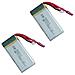 2 Pezzi Batteria Lipo Ricaricabile (7.4v 1200mah) Per Drone Quadricottero Mjx X101 Rc - Foto miniatura 1