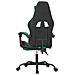 Sedia da Gaming Girevole con Poggiapiedi Nero Verde Similpelle - Foto miniatura 4
