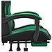 Sedia da Gaming Girevole con Poggiapiedi Nero Verde Similpelle - Foto miniatura 8
