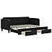 Divano Letto Estraibile Con Cassetti Nero 90x200 Cm In Tessuto - Foto miniatura 1