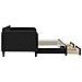 Divano Letto Estraibile Con Cassetti Nero 90x200 Cm In Tessuto - Foto miniatura 3