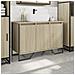Mobile Lavabo Bagno Rovere Sonoma 91x35x60 Cm In Truciolato - Foto miniatura 3