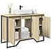 Mobile Lavabo Bagno Rovere Sonoma 91x35x60 Cm In Truciolato - Foto miniatura 1