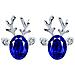 Orecchini In Argento Con Renna Per Natale - Blu - Foto miniatura 1