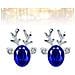 Orecchini In Argento Con Renna Per Natale - Blu - Foto miniatura 4