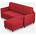 Divano Karay 3 Posti (tre Sedute Da 60cm) + Pouf Misure Esterne L. 198 P. 155 Colore Rosso - Foto miniatura 1