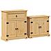 Set Mobili da Bagno 2 pz Corona in Legno Massello di Pino - Foto miniatura 1
