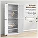 Mobile Cucina Alto con 6 Ripiani Regolabili e 2 Ante in Legno, 76x40.5x184 cm, Bianco - Foto miniatura 3