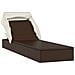 Lettino con Tetto Pieghevole Marrone 213x63x97 cm Polyrattan - Foto miniatura 3