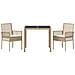Set da pranzo da giardino 3 pezzi con cuscini in polyrattan beige - Foto miniatura 7
