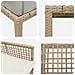 Set da pranzo da giardino 3 pezzi con cuscini in polyrattan beige - Foto miniatura 9