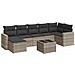 Set Divano da Giardino 8pz con Cuscini Grigio Chiaro Polyrattan - Foto miniatura 1