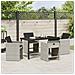 Set da Pranzo per Giardino 5 pcs Grigio chiaro Poly Rattan - Foto miniatura 4