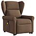 Poltrona Alzapersona Massaggiante Reclinabile Marrone Tessuto - Foto miniatura 3
