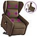 Poltrona Alzapersona Massaggiante Reclinabile Marrone Tessuto - Foto miniatura 9