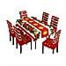 Set Decorativo Natalizio 7 Pezzi: Tovaglia E Coprisedie Rosso Festivo - Foto miniatura 1