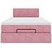 Pouf Letto con Materasso Rosa 120x190 cm Velluto - Foto miniatura 7