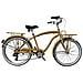 Bici Alluminio Da Uomo Misura 26 City Bike Bicicletta Beach Cruiser Stile Americano Cambio 7v Completa Di Accessori Luci A Led - 46 Oro Perlato - Foto miniatura 1