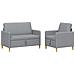 Set di Divani con Storage 2 pcs Grigio Chiaro Poliestere - Foto miniatura 1