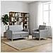 Set di Divani con Storage 2 pcs Grigio Chiaro Poliestere - Foto miniatura 3