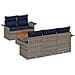 Set Divano da Giardino con cuscino 6 pcs Grigio polyrattan - Foto miniatura 1