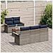 Set Divano da Giardino con cuscino 6 pcs Grigio polyrattan - Foto miniatura 3