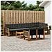 Set di divani da esterno con cuscino 9 pcs Naturale e Nero - Foto miniatura 2