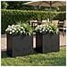 Vaso da giardino 2 pz Nero 50 x 30 x 49 cm - Foto miniatura 2