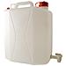 Tanica In Plastica Di Forma Rettangolare Per Contenere Liquidi, Maniglia Per Il Trasporto, Bocca Circolare E Boccaglio, Tappo Con Collegamento Anticaduta, Rubinetto Con Leva Di Azionamento E Tappo Di Sfiato. Lt. 10 - Foto miniatura 1