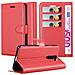Custodia Compatibile Con Xiaomi Redmi Note 8 Pro In Rosso Carminio - Coperchio Protettiva Con Chiusura Magnetica, Funzione Stand E Tasca Per Le Carte - Foto miniatura 1