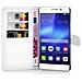 Custodia Compatibile Con Honor 6 Plus In Bianco Fumo - Coperchio Protettiva Con Chiusura Magnetica, Funzione Stand E Tasca Per Le Carte - Foto miniatura 2