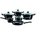 Naccarii Batteria Da Cucina Induzione 10 Pezzi Set Pentole Antiaderente Coperchi Di Vetro - Foto miniatura 1