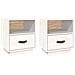 Comodini Bianchi 2 Pz 40x34x45 Cm In Legno Massello Di Pino - Foto miniatura 1