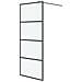 Parete Doccia Walk In Nera 80x195 Cm Vetro Smerigliato Esg - Foto miniatura 2