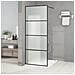 Parete Doccia Walk In Nera 80x195 Cm Vetro Smerigliato Esg - Foto miniatura 1