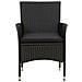 Set Mobili Da Giardino 7 Pz Con Cuscini In Polyrattan Nero - Foto miniatura 4