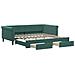 Divano Letto Estraibile Cassetti Verde Scuro 100x200cm Velluto - Foto miniatura 1
