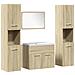 Set Mobili Da Bagno 5 Pz Rovere Sonoma In Legno Multistrato - Foto miniatura 2