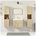 Set Mobili Da Bagno 5 Pz Rovere Sonoma In Legno Multistrato - Foto miniatura 3