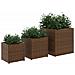 Fioriere da Giardino 3 pz Marroni in Polyrattan - Foto miniatura 4