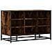 Scarpiera In Rovere Fumo 84x40x53,5 Cm In Truciolato E Metallo - Foto miniatura 2