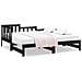 Dormeuse Estraibile Nera 2x (90x190) Cm Legno Massello Di Pino - Foto miniatura 1