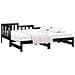 Dormeuse Estraibile Nera 2x (90x190) Cm Legno Massello Di Pino - Foto miniatura 2