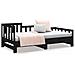 Dormeuse Estraibile Nera 2x (90x190) Cm Legno Massello Di Pino - Foto miniatura 4