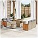 Set di divani da giardino  a 9 pezzi con cuscini Beige Polirattan Acacia, Divano da giardino a 2 posti  con cuscini Beige Polirattan, Set da pranzo da giardino a 3 pezzi con cuscini Beige Polirattan Acacia - Foto miniatura 2