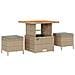 Set di divani da giardino  a 9 pezzi con cuscini Beige Polirattan Acacia, Divano da giardino a 2 posti  con cuscini Beige Polirattan, Set da pranzo da giardino a 3 pezzi con cuscini Beige Polirattan Acacia - Foto miniatura 4