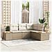 Set Divano Giardino 4 Pezzi con Cuscini Beige Polyrattan Acacia - Foto miniatura 2