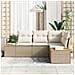 Set Divano Giardino 4 Pezzi con Cuscini Beige Polyrattan Acacia - Foto miniatura 3
