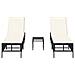 Lettini Prendisole 2 pz con Tavolino Nero in Polyrattan - Foto miniatura 4